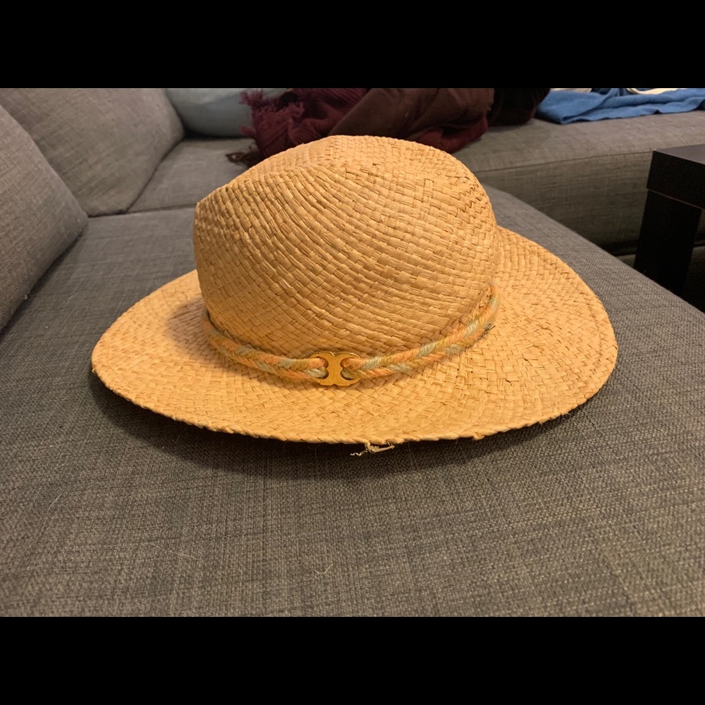 Tory Burch straw fedora hat